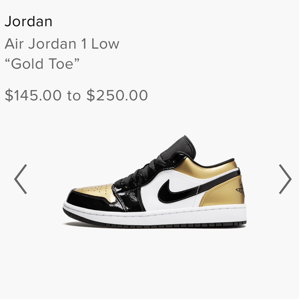 Air Jordan 1 Low Top “Gold Toes”